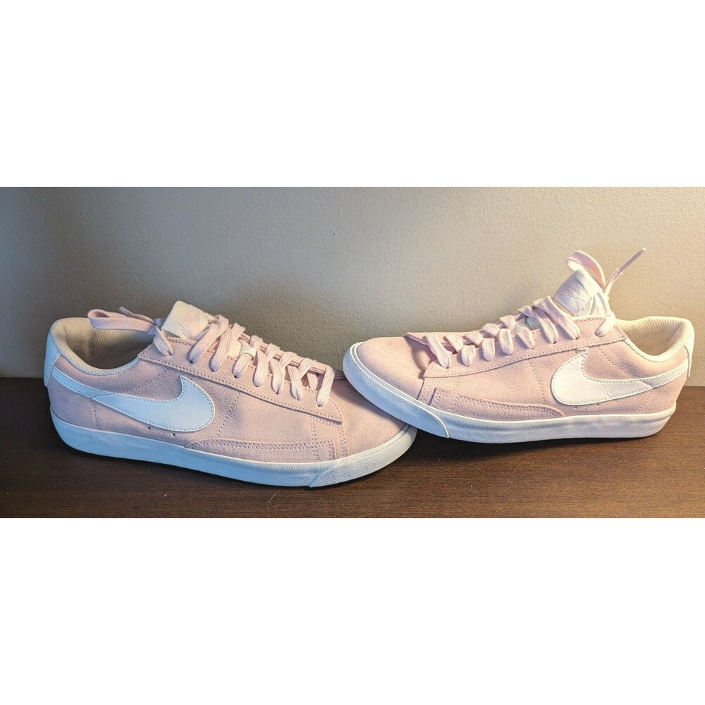 Nike Blazer Low Womens Size 7.5 Shoes Pink Suede White Sneakers Trainers